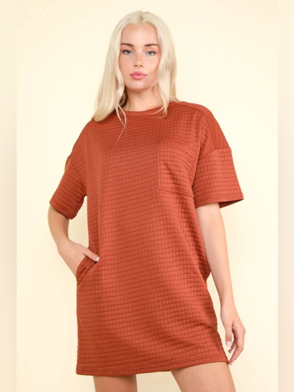 NWT Camel quilted t shirt dress small